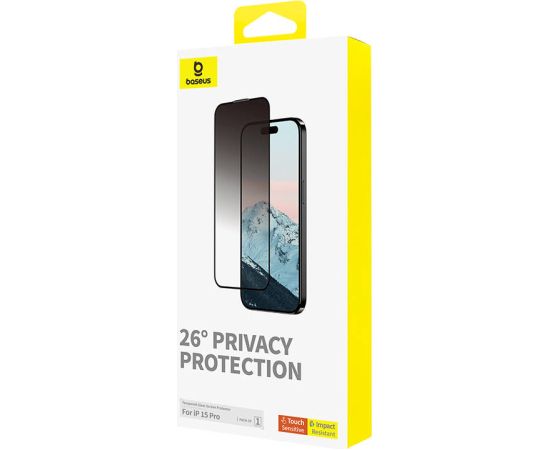 Privacy Protection Tempered Glass Baseus Diamond iPhone 15 Pro