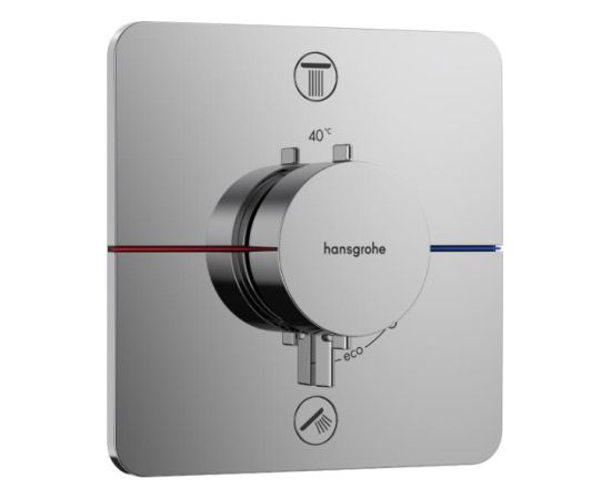 Hansgrohe iebūvējamā termostata ShowerSelect Comfort Q virsapmetuma daļa, ar 2 izejām, hroms