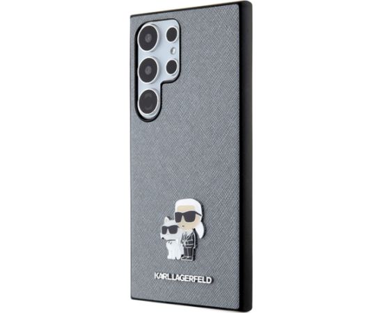 Karl Lagerfeld KLHCS24LPSAKCMPG S24 Ultra S928 hardcase grey Saffiano Karl & Choupette Metal Pin