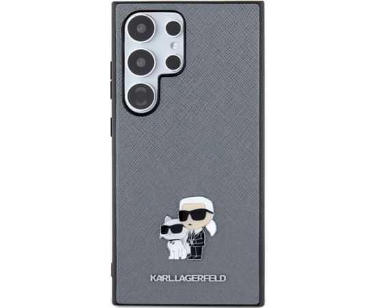 Karl Lagerfeld KLHCS24LPSAKCMPG S24 Ultra S928 hardcase grey Saffiano Karl & Choupette Metal Pin