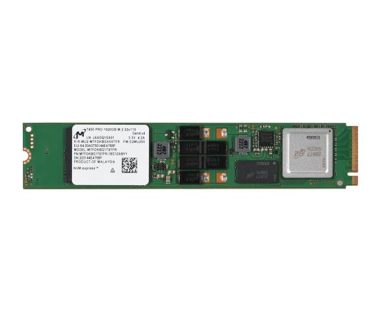 Dysk SSD Micron 7450 PRO 1.92TB M.2 (22x110) NVMe Gen4 MTFDKBG1T9TFR-1BC1ZABYYT (DWPD 1) Tray