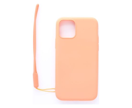 Evelatus Apple  iPhone 11 Soft Touch Silicone Case with Strap Pink
