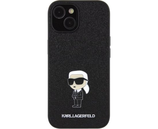 Karl Lagerfeld Fixed Glitter Ikonik Logo Metal Pin Back Case Защитный Чехол для Apple iPhone 15
