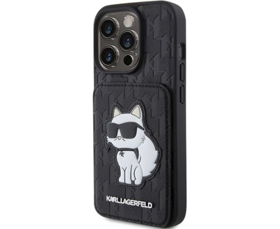 Karl Lagerfeld Saffiano Cardslots and Stand Monogram Choupette Защитный Чехол для Apple iPhone 15 Pro Max