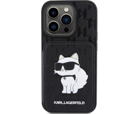 Karl Lagerfeld Saffiano Cardslots and Stand Monogram Choupette Защитный Чехол для Apple iPhone 15 Pro Max