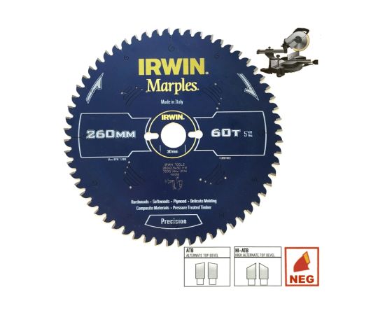 Griešanas disks kokam Irwin; 250x2,5x30,0 mm; Z80