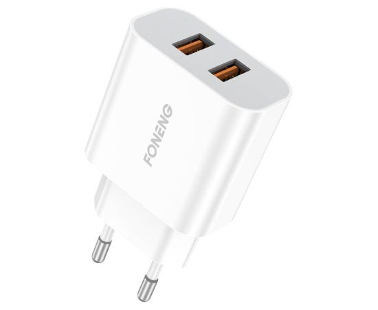 Fast charger Foneng 2x USB EU45 + USB Lightning cable