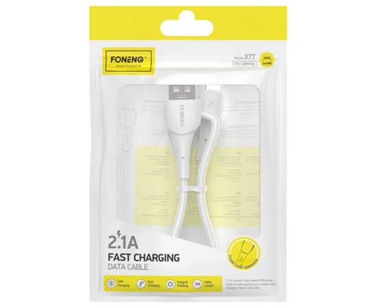 USB to Lightning Cable Foneng X77, 2.1A, 1m (white)