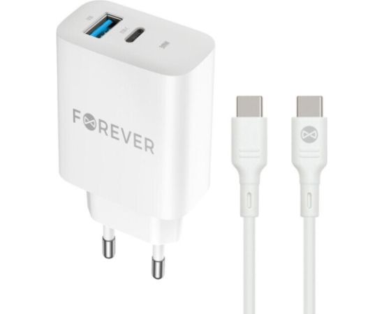 Forever TC-07 Зарядное Устройство PD / QC / USB-C / USB / 30W + кабель USB-C 60W