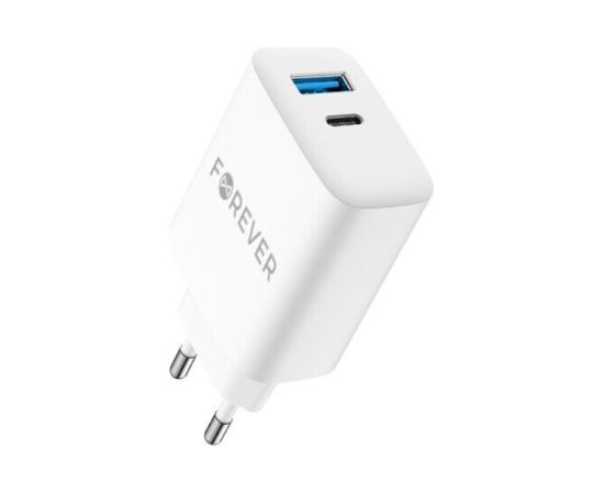 Forever TC-07 Tīkla Lādētājs PD / QC / USB-C / USB / 30W + USB-C Kabelis 60W