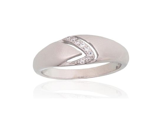 Серебряное кольцо #2101951(PRh-Gr)_CZ, Серебро 925°, родий (покрытие), Цирконы, Размер: 17, 3 гр.