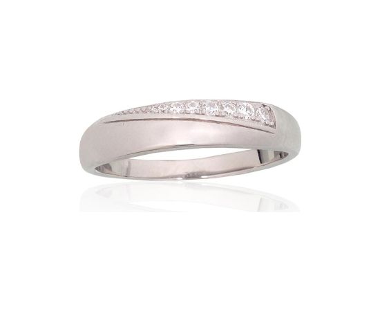Серебряное кольцо #2101949(PRh-Gr)_CZ, Серебро 925°, родий (покрытие), Цирконы, Размер: 16, 2.4 гр.
