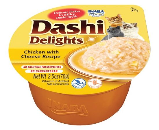 INABA Dashi Delights Chicken with cheese in broth - cat treats - 70g