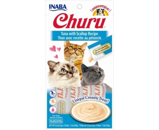 INABA Churu Tuna with scallops - cat treats - 4x14 g
