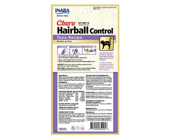 INABA Churu Hairball Tuna cat treat - 4x14 g