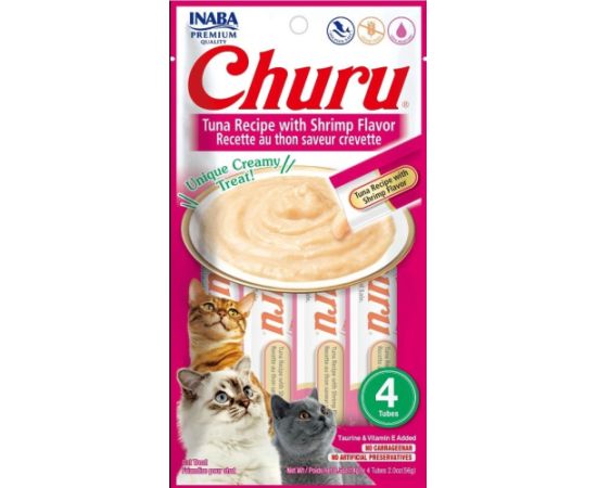 INABA Churu Tuna with shrimp flavour - cat treats - 4x14 g