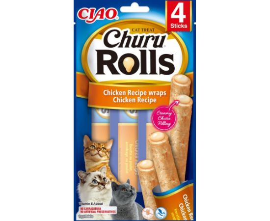 INABA Churu Rolls Chicken recipe wraps - cat treats - 4x10 g