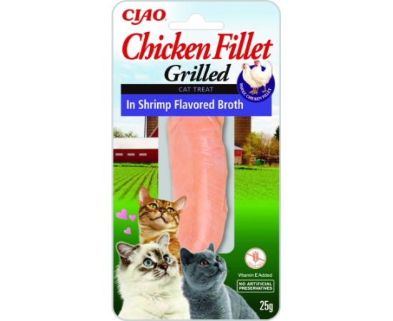 INABA Grilled Chicken Extra tender fillet in shrimp flavored broth - cat treats - 25 g