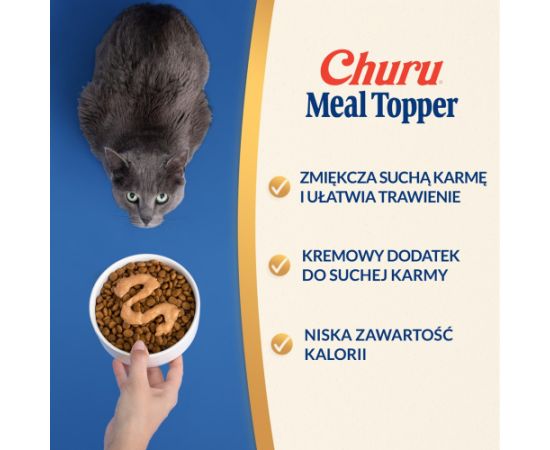 INABA Churu Meal Topper Chicken with cheese - cat treats - 4 x 14g