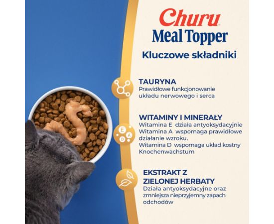 INABA Churu Meal Topper Chicken with cheese - cat treats - 4 x 14g