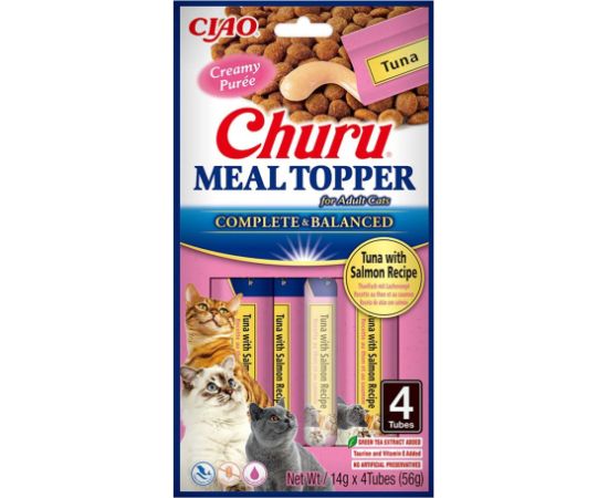 INABA Churu Meal Topper Tuna with salmon - cat treats - 4 x 14g