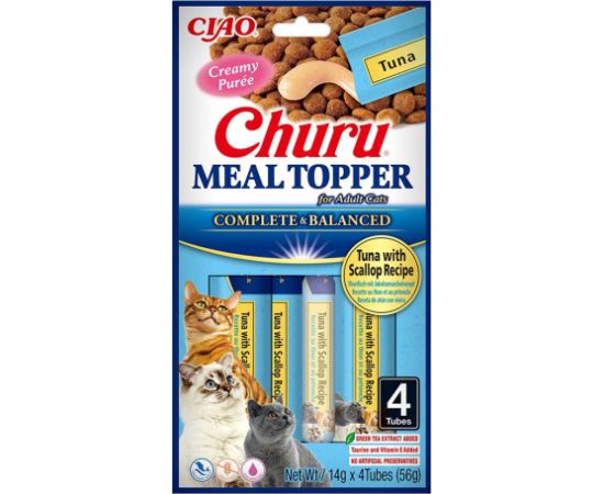 INABA Churu Meal Topper Tuna with scallop - cat treats - 4 x 14g