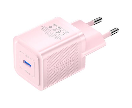 Wall charger, Vention, FEPP0-EU, USB-C, 20W, GaN (pink)