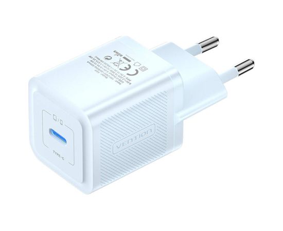 Wall charger, Vention, FEPL0-EU, USB-C, 20W, GaN (blue)