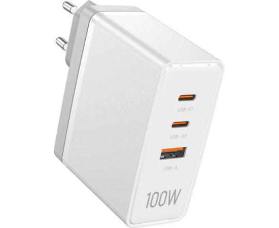 Wall charger, Vention, FEGW0-EU, 2xUSB-C, USB- A, 100W/100W/30W, GaN (white)