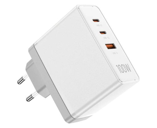 Wall charger, Vention, FEGW0-EU, 2xUSB-C, USB- A, 100W/100W/30W, GaN (white)