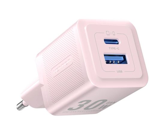 Wall charger, Vention, FEQP0-EU,  USB-C + USB- A,  30W/30W, GaN (pink)