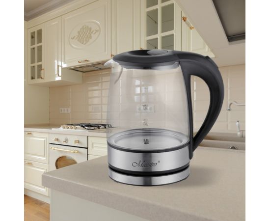 Feel-Maestro MR062 electric kettle 1.2 L Black, Transparent 1630 W