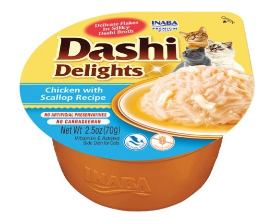 INABA Dashi Delights Chicken with scallop in broth - cat treats - 70g