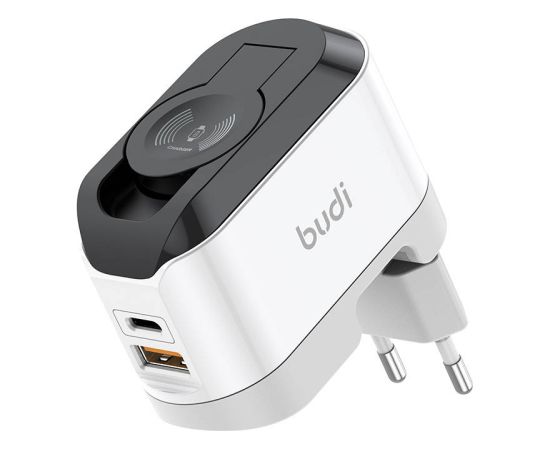 Wireless charger Budi 330WE, USB-C, 20W (black and white)