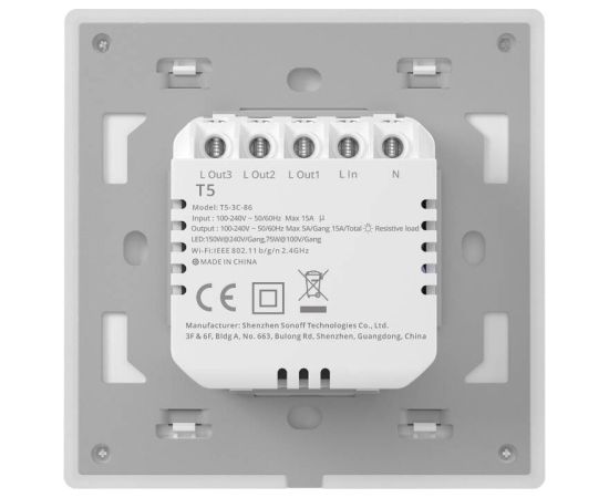 Smart Wi-Fi Touch Wall Switch Sonoff TX T5 4C (4-channel)