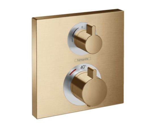 Hansgrohe iebūvējamā termostata Ecostat Square virsapmetuma daļa, ar 2 izejām, brushed bronze