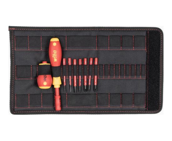 Wiha screwdriver with bit holder electric slimVario (red/yellow, 9 pieces, with slimBits and stubby)