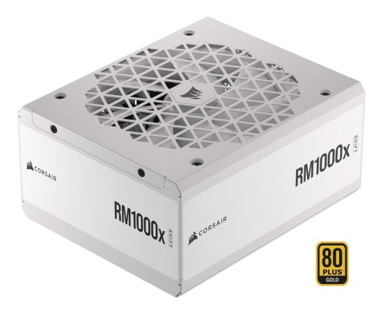 Corsair RM1000x White, PC power supply (white, 1x 12VHPWR, 8x PCIe, cable management, 1000 watts)