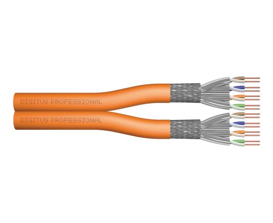 Digitus Professional Cat7 S/FTP installation cable duplex, Dca (orange, 100 meter roll)