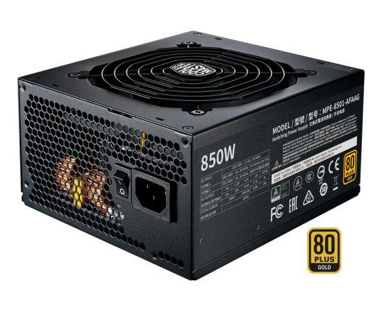 Cooler Master MWE Gold 850 - V2 ATX 3.0, PC power supply (black, 4x PCIe, cable management, 850 watts)