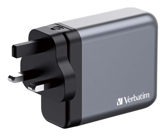 Verbatim GaN charger 140W, 1x USB-A, 3x USB-C (grey, PD 3.1, PD 3.0, QC 3.0)