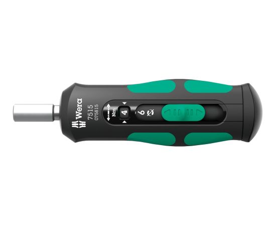 Wera torque screwdriver 7515/16 Kraftform Safe-Torque Speed Universal 1 (black/green, 16 pieces, in robust folding bag)