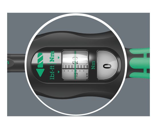 Wera torque wrench for insert tools Click-Torque X 7 (black/green, with square insert 14x18mm)