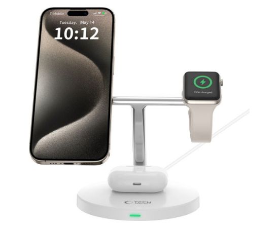 Tech-Protect wireless charger A35 3in1 Magnetic MagSafe QI15W, white