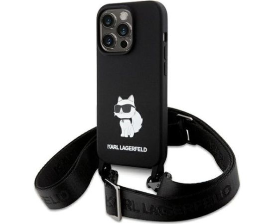 Karl Lagerfeld Crossbody Silicone Choupette Back Case Защитный Чехол для Apple iPhone 15 Pro Max