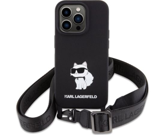 Karl Lagerfeld Crossbody Silicone Choupette Back Case Защитный Чехол для Apple iPhone 15 Pro Max