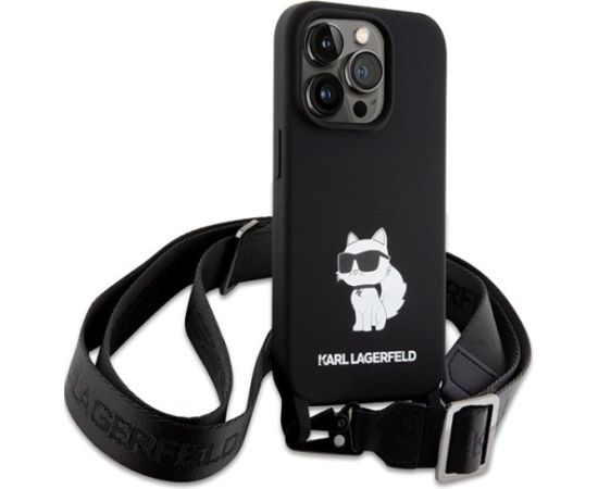 Karl Lagerfeld Crossbody Silicone Choupette Back Case Защитный Чехол для Apple iPhone 15 Pro Max