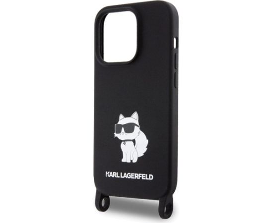 Karl Lagerfeld Crossbody Silicone Choupette Back Case Защитный Чехол для Apple iPhone 15 Pro Max