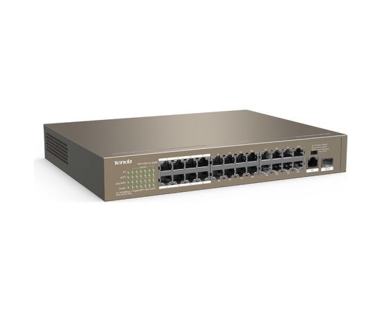 Tenda TEF1126P-24-250W network switch Unmanaged Fast Ethernet (10/100) Power over Ethernet (PoE) Grey