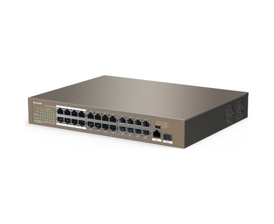 Tenda TEF1126P-24-250W network switch Unmanaged Fast Ethernet (10/100) Power over Ethernet (PoE) Grey